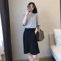 패션 반바지 전문 고급 느낌 왕실 언니 빛 친숙한 바람 여성의 홍콩 풍미 작은 향기로운 바람 짧은 소매 투피스 정장 여성 여름