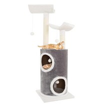 PETMAKER 5단 캣타워 - 낮잠자리 2개 스토리 고양이 콘도 사이잘 로프 스크래칭 기둥 걸이용 장난감 실내 고양이를 위한 캣트리 그레이 580242