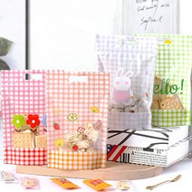 다용도 어린이집 선물 포장 손잡이 비닐 48p, 01.체크 타입