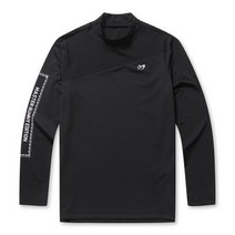 마스터바니골프 마스터바니긴팔 41 블랙 남성 로고 와펜 반하이넥 이너 티셔츠 41101TI005 BK