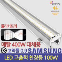 윤라이팅 12261 [플리커프리] 삼성2835 LED 고출력 천장등 [플립바 100W 1195mm] /공장등/메탈할라이드 400W대체용/사무실/고천장/봉제공장/레이스웨이/주유소, 화이트(5700K)