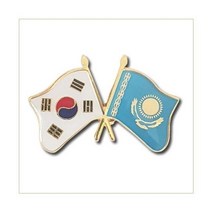 기타 바보사랑[로고마크]세계각국의 휘날리는 국기교차뺏지(한국-카자흐스탄)