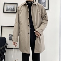 클래식 반코트 맥코트 블랙 베이지 간절기 정장룩 Q1101439