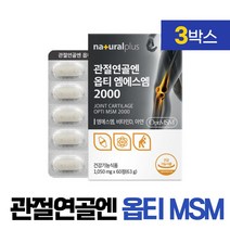 Opti MSM 식이유황 관절 연골 엔 옵티 엠에스엠 2000 고순도 아연 비타민D 정 알약타입, Vitagreen, 3박스, / 엠에스엠 / 60정 (1일2정) /
