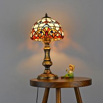 LED 단 스탠드 그라디 1등 스테인 글라스 테이블조명, 엔틱