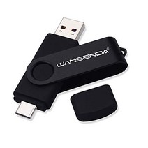 WANSENDA USB C 스틱 512GB USB 스틱 C형 메모리 스틱 OTG USB 3.0 듀얼 플래시 드라이브 태블릿 PC MacBook C형 Android 휴대전화용 2-in-1 메모리 스틱(512G 블랙) -12160, 32GB, 네이비 블루