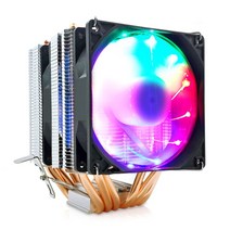 눈사람 CPU Cooler RGB 6 HeatPipes PC Air Cooler 4Pin, 01 4 Pin PWM Fan, 08 Rainbow light 2 Fan
