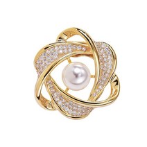 스카프링 금속 라인석 스카프 버클 실크 스카프 크리스탈 플라워 브로치 티셔츠 스카프 고리