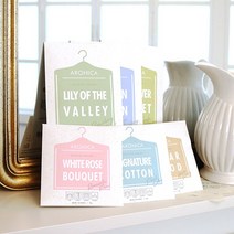 아로니카 센티드 옷장방향제 데이필데이 샤쉐 옷장방향제 15g 6개SET, 옷걸이형 중6p-화이트로즈부케