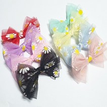 퍼피스토리 데이지 핀 (리본핀.9발 빗살핀.자동핀), 1개, 3.5cm플라스틱핀대 핑크