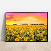 명화그리기 들판의 해바라기 캔버스페인팅 DIY, 들판의 해바라기 (MG218), 들판의 해바라기 (MG218)