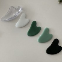 로즈쿼츠 괄사 마사지 도구 천연 옥 얼굴붓기빼는법 림프 순환 마사지 갈바닉 발 부종 경락, 괄사7종 세트, 그린스톤 7종세트