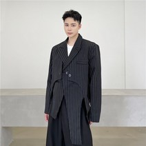 캐주얼 레이어드 스프라이트 자켓 남성 유니크 블레이저 빈티지 심플한 재킷