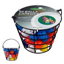 골프볼바스켓&연습볼 50개 세트 플라스틱 골프공 보관 볼컨테이너 골프공바구니