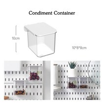 무타공선반 벽걸이 수납 팬트리 다용도실 모듈 선반 DIY 페그 보드 액세서리 걸이식 선반 스토리지 후크, 11 Condiment Container