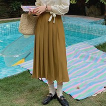 타니즈 노퍼 밴딩 플리츠 롱 스커트