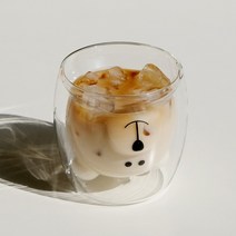 이중 동물 유리컵 300ml, 곰돌이, 2개