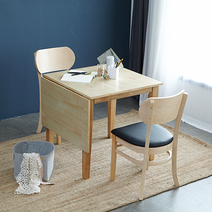 베스트리빙 공간활용의 끝판왕 접이식 확장형 트렌스포머 원목 2인용 식탁 테이블세트/의자2개 2color, 내츄럴/버터