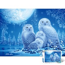 쭈bhnj__500피스 밤의 올빼미 가족 ( TPD05-1003 ) 그림퍼즐 풍경사진 액자 직소 선물용 키덜트 종이 장식용 취미용 벽걸이♥hopenjoy!, ♥hopenjoy!