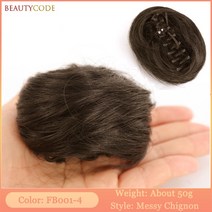 헤어피스 붙임머리 부분가발 BEAUTYCODE 클립-온 헤어 번 탄성 밴드 여성 및 어린이용 곱슬 머리 연장 피스, [19] T1/27, 한개옵션1