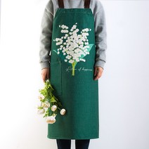 심플하고 귀여운 고양이 수채화 오리지널 민소매 패브릭 면마 앞치마 앞주머니 식당 베이킹 주방 패브릭 앞치마, F 롱