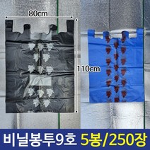 일반비닐봉투 9호 비닐봉지 흑색/하늘색 5묶음 250장, 하늘