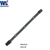WinKool-PCI-E 6 핀 18awg 퓨어 컬러 수-암 슬리브 연장 전원 케이블 내장 빗 멀티 옵션, 10 Darg Gray_05 500mm