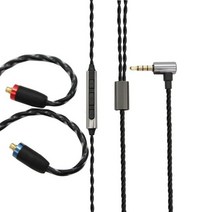 귀걸이형 블루투스 이어폰 교체 MMCX 케이블 Shure SE215 UE900 이어폰 헤드폰 라인 용 마이크 포함, 01 Black