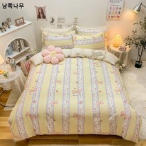 순면 4종 세트 1.8m 더블침대 캐릭터 소녀심 100% 면 시트 이불 세트 침구