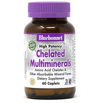 BlueBonnet 알비온 하이 포 텐시는 철 60 개에 Multiminerals 캐 플릿을 킬레이트 화