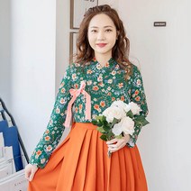 더연주 녹색꽃 저고리 55~120사이즈 생활한복(개량한복)