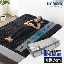 리브맘 세븐존 프리미엄 매트리스(11cm) 슈퍼싱글 차콜/블루