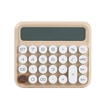 레트로 키보드 느낌 기계식 계산기, 1개, 베이지&화이트