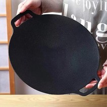 대형 캠핑장 전골 그리들 깊은 코팅 그릴 솥뚜껑 철망, 법랑, 본품+파우치+손잡이