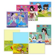 A4색상지, 2.A4색상지2 [012] 10장(7색혼합) 겉면 디자인(2종)랜덤