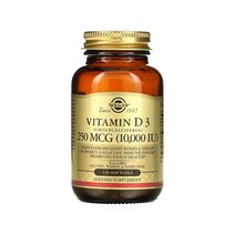 솔가 비타민 D3 콜레칼시페롤 250mcg 10000IU 120캡슐, 1개, 기본