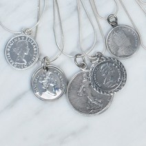 코인 순은목걸이 925실버 롱목걸이 엘리자베스 동그라미 유니크