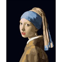 유쾌한컴퍼니 DIY 유화그리기 명화그리기 세트 40X50 200종 1+1, A-240 진주 귀걸이를 한 소녀