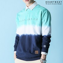 하트비트 벨오카 맨투맨 베이직핏 그라데이션 나염 긴팔티셔츠 커플룩 단체복 남자 여자 남여공용 빅사이즈 커플티 단체티
