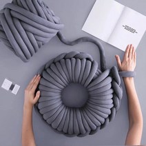 핸드니팅 꽈배기쿠션 방석뜨기 만들기 diy 두꺼운실, D  (250gx12개)