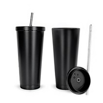 라이프투비 대용량 파스텔 텀블러 750ml 블랙 1+1 세트