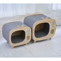 가르르 원목 고양이집 고양이 숨숨집, 대형사이즈 블루