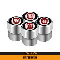 밸브 4PCS 금속 합금 자동차 휠 타이어 밸브 스템 캡 피아트 500 그랑 데 Punto Tipo Stilo 우노 아스트라, 06 B Silver