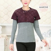 Makone 상표등록 여성베스트조끼 중노년 어깨보호 가을겨울 보온 조끼 이너 어머니스타일 웰론 방한 망아지