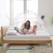 자동팝업 모기장-킹/ 원터치 침대 캐노피 방충망 대형, 단품