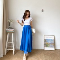 바보사랑 겟잇미 러스 플레어 밴딩 A라인 롱스커트 .겟잇미