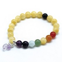 레인보우 자수정 백제곡옥 칼사이트 팔찌 HSBR-200026