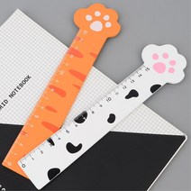 동물 직선자 고양이 캐릭터자 15cm 10개 플라스틱자 문구자 학원 학용품, 화이트