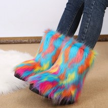 2023 Winter Women Snow Boots Female Warm Fur Plush Faux Fox Ski Ladies Outdoor Slip On Cozy, 06 YELLOW_08 43