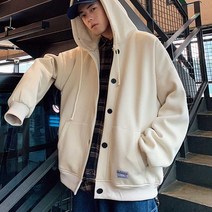 단추 가디건 스타일 남자 점퍼 기모 안감 후드 집업 나들이패션 봄가을패션 코디 데일리 사이즈룩후드